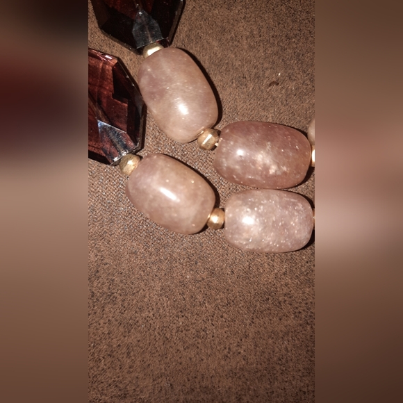 Loft Gemstone multistrand necklace signed crackle quartz faceted crystal beaded - Picture 4 of 15